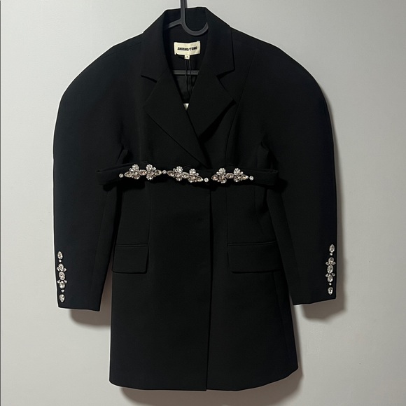 shushu/tong Jackets & Blazers - Elegant Black Blazer dress with Crystal Embellishments!